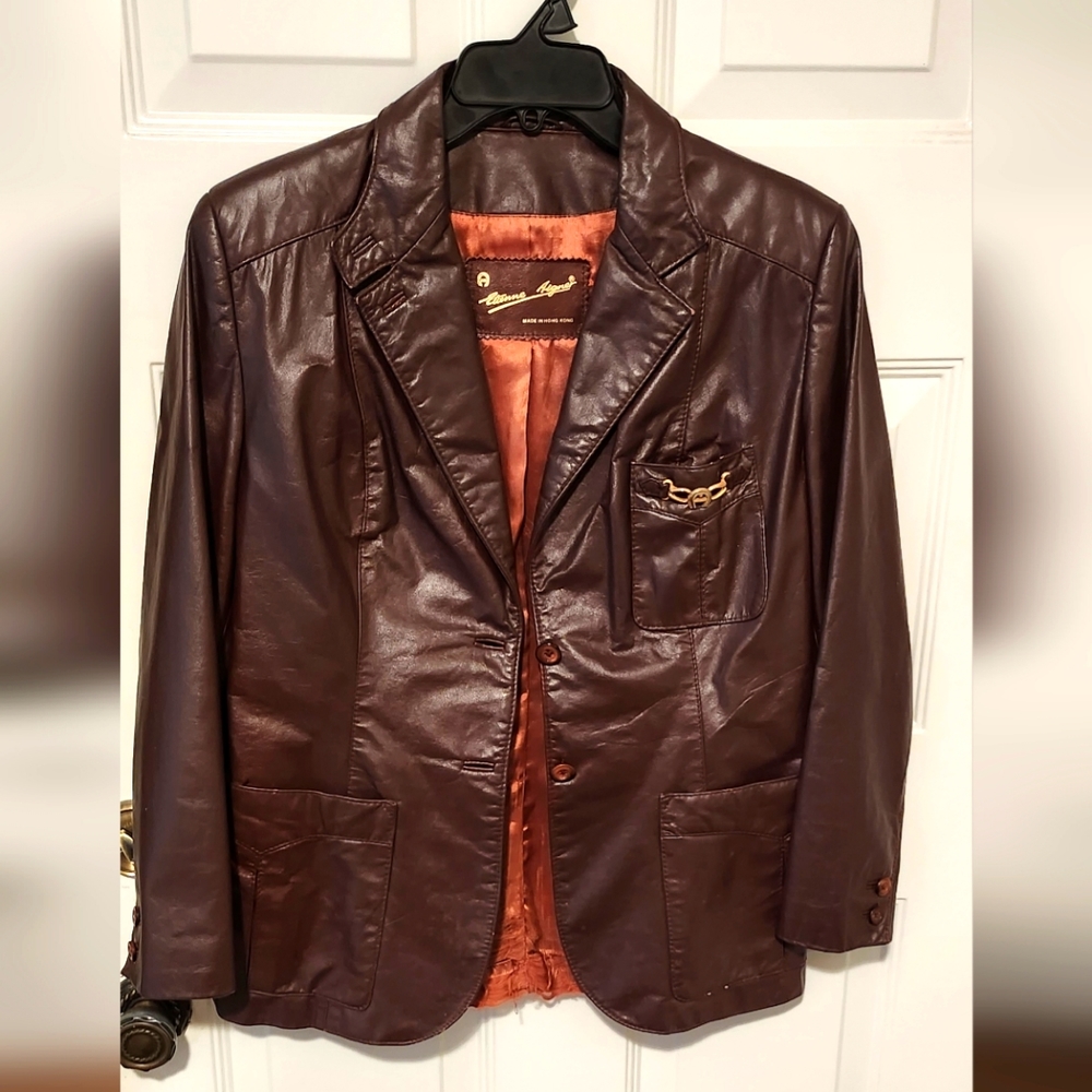 VINTAGE Etienne Aigner Women's Oxblood Leather Jacket/Blazer Size 12P